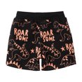 thumbnail image 3 of Boys Running Shorts Size 6 Elastic Waisted Cartoon Dinosaur Print Short Pants Drawstring Pocket Shorts Soft Comfortable Summer Daily Outerwear Beach Shorts Black 1-2 Years, 3 of 4