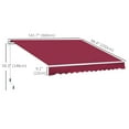 thumbnail image 2 of Outsunny Auvent Rétractable 12 Pieds x 8 Pieds Auvents de Patio Abri Pare-Soleil Rouge, 2 of 9