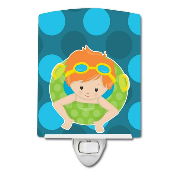 Caroline's Treasures BB8998CNL Summer Pool Boy in Tube Ginger Ceramic Night Light, 6x4x3", multicolor