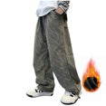 thumbnail image 2 of uublik Sweat Pants Boys Size 4T-13 Fleece Lined Sweatpants Casual Trendy Workout Sweat Pants Fall Winter Workout Trousers Army Green, 2 of 3