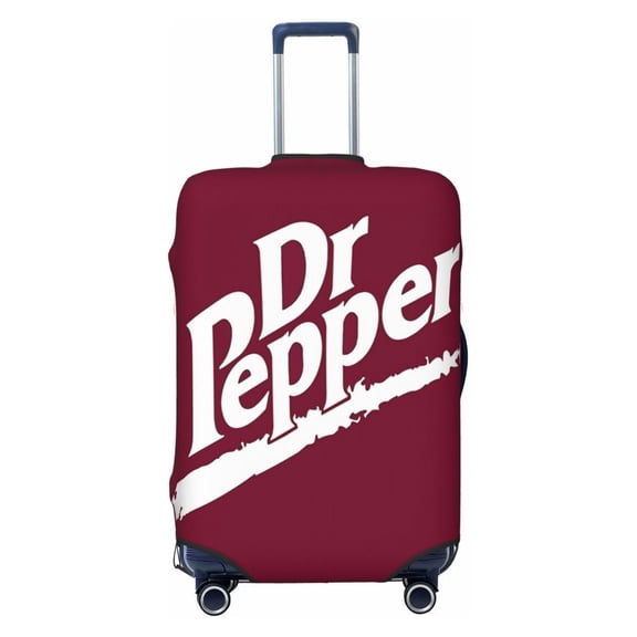 Dr Pepper 90s Maroon Background Luggage Cover Approved Travel Suitcase Protector Elastic Washable Baggage Covers For 29-32 Inch Luggage