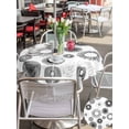 thumbnail image 4 of Outdoor Tablecloth with Umbrella Hole and Zipper, Geometric Black Round Table Cloth 60 Inch Waterproof Tablecloth, Abstract Grey White Boho Circle Dot Picnic Table Cover for Patio Camping, 4 of 7