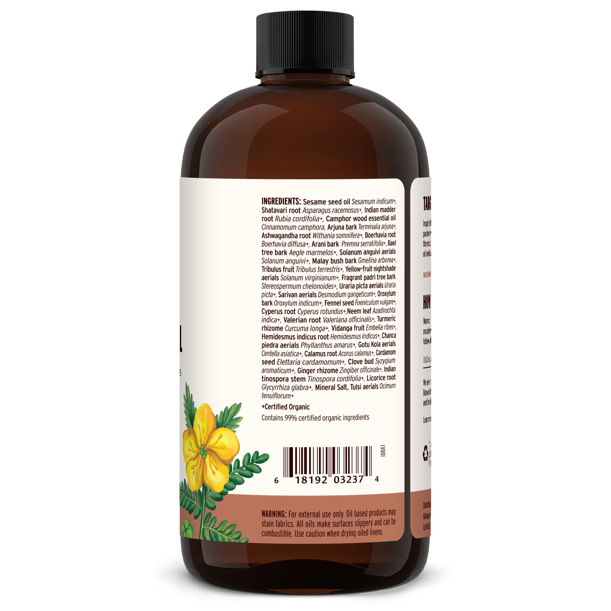 Banyan Botanicals Mahanarayan Oil – 99% Organic Ayurvedic Massage Oil – Penetrating Herbal Oil to Warm, Comfort, and Soothe Joints and Muscles – 24 oz. – Non GMO Sustainably Sourced Abhyanga Oil