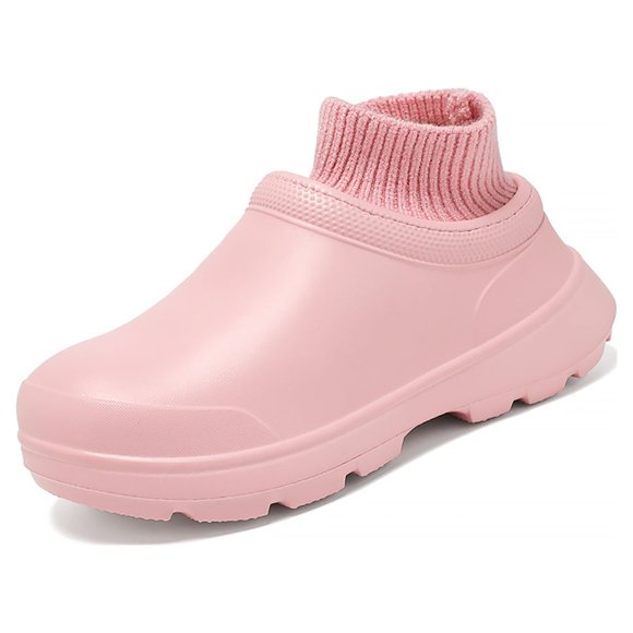 Sabots Doublés de Fourrure pour Femmes Hiver Chauds en Peluche Pantoufles de Maison Imperméables Antidérapantes Chaussures de Jardin Mules Intérieur Extérieur
