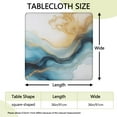 thumbnail image 2 of Blue Gold Marble Pattern Square Fitted Tablecloth with Elastic Edge,Square Table Cover,Washable Elastic Table Cover for Home Kitchen Party Decor 36"x36", 2 of 6