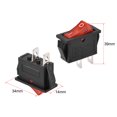 thumbnail image 2 of Interruptor de palanca rojo Uxcell para barco, interruptor de palanca para coche marino de 2 pines ON/OFF AC 250V/16A negro 5 piezas, 2 of 4