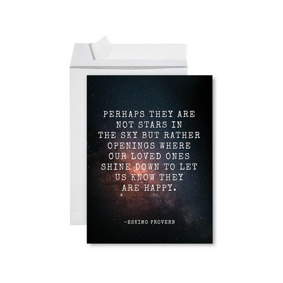 Koyal Wholesale Jumbo Sympathy Card with Envelope, Sorry For Your Loss Card, Our Loved Ones Shine Down, 8.5" x 11", 1-Pk