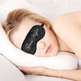 thumbnail image 4 of Antifaz de seda para dormir con bordado, gran antifaz para dormir, ideal para hombres, mujeres y niños (líneas blancas y negras insertadas)., 4 of 5