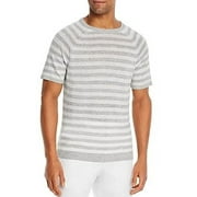 Bloomingdale's IVORY/GRAY Linen Striped Shirt, US Medium