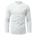 thumbnail image 2 of TIMIFIS Chemise Homme en Coton et Lin à Manches Longues Hippie Décontractée de Plage T-Shirts-Whitefall, 2 of 4