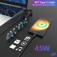 thumbnail image 3 of Cargador POWJDWZ 45W USB-C de carga rápida con cable de 1,8 m, negro, 3 of 8