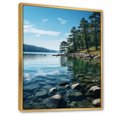 thumbnail image 2 of Designart "Reflections of Serenity Tranquil Blue River I" Landscape & Nature Floater Framed Wall Art Living Room, 2 of 7