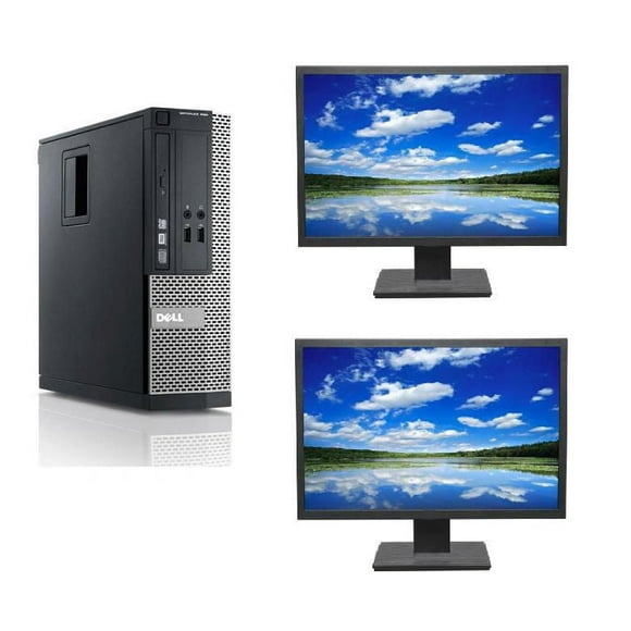 Refurbished Dell Optiplex Desktop Intel i5-2400 390+2x22" LCD