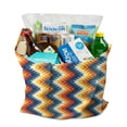 thumbnail image 2 of Rustic Style Nordic Stripes Fabric Grocery Bag - Machine Washable Eco-Friendly Foldable Shopping Tote, 2 of 5