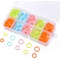thumbnail image 2 of Hltser 240pcs Knitting Stitch Markers  Plastic Smooth Coloured O-Rings  Clear Storage Box  Modern  Multicolor  Adults  Unisex  Life-Size  Not Foldable, 2 of 7