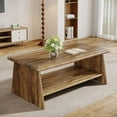 thumbnail image 6 of Tribesigns Rectangle Coffee Table for Living Room, 47.2-Inch Rustic Wooden Center Tea Table with Storage, 6 of 8