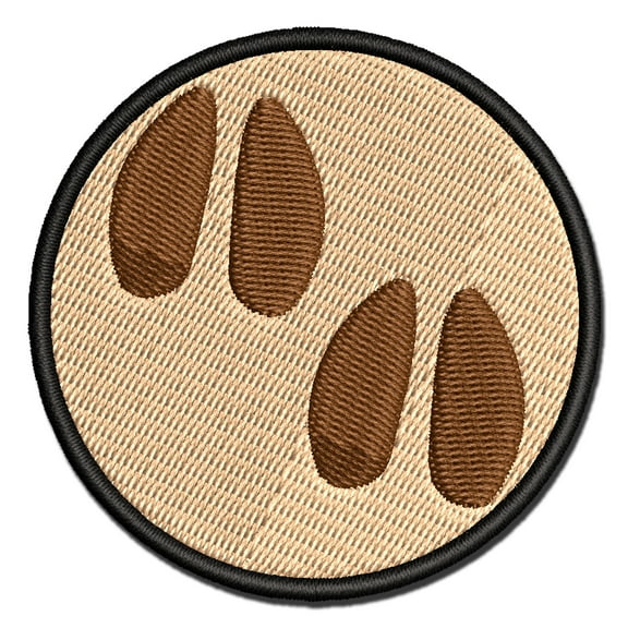 Deer Tracks Footprints Applique Multi-Color Embroidered Iron-On Patch - 2.5 Inch Small