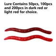 thumbnail image 2 of BE-TOOL 50PCS Soft Earthworm Lures, Soft Fishing Lures, Worm Fishing Bait for Saltwater Freshwater Dark Red, 2 of 8