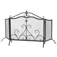thumbnail image 4 of Indoor Fireplaces Onyx 3-Panel Iron Fireplace Screen 54" x 31.5", Black Finish,Electric Indoor Fireplaces, 4 of 11