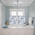 thumbnail image 3 of Blue Botanical Kitchen Curtains Small Short 39 Inch Length, Vintage Botanical Birds Grommet Top Bedroom Living Room Curtains, Light Filtering Cafe Curtain Drapes 2 Panels Set 55''x39'', 3 of 9