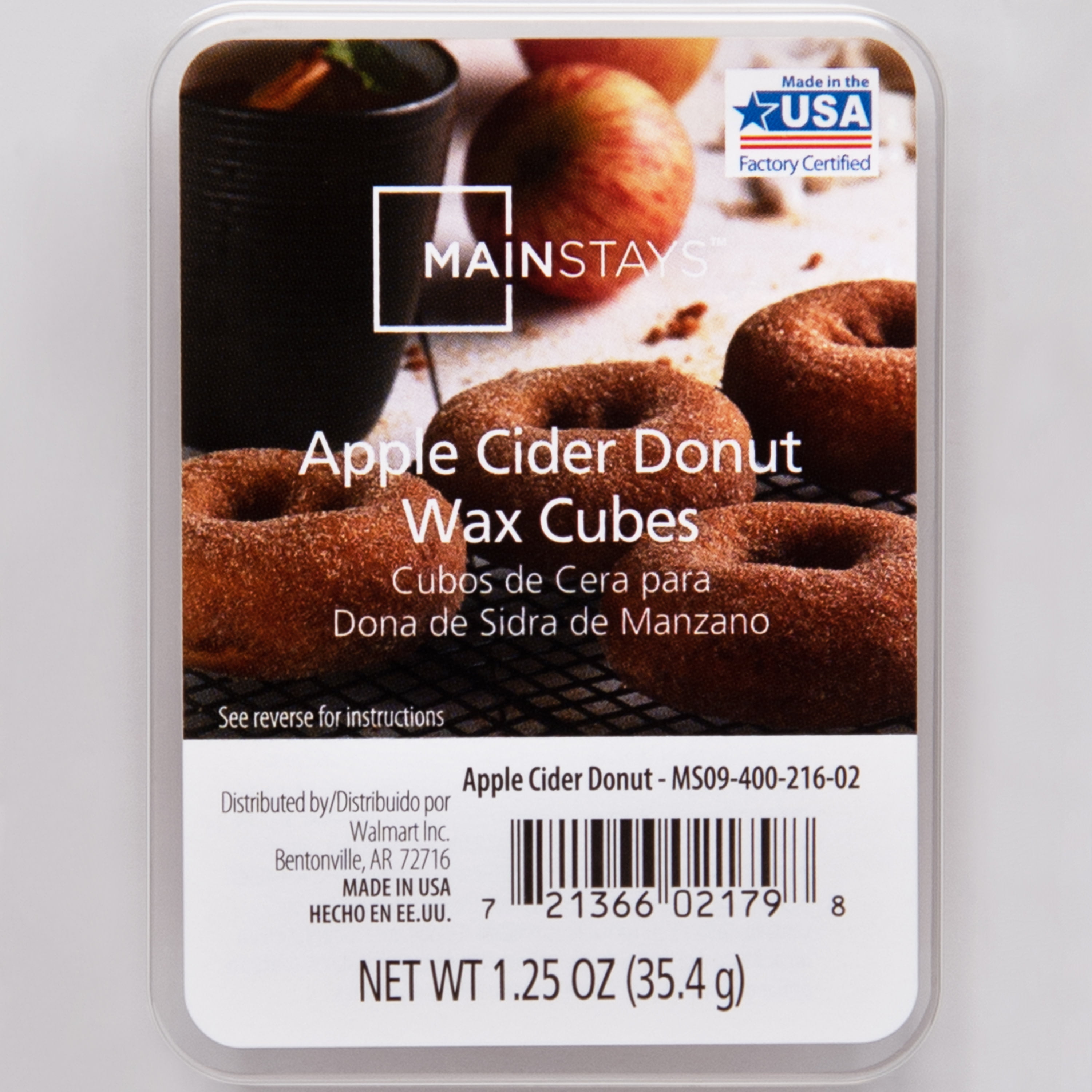 Mainstays 6-Cube Apple Cider Donut Wax Melts, 1.25 oz, Single 
