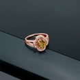thumbnail image 4 of Gem Stone King 1.37 Ct Oval Whiskey Quartz 18K Rose Gold Plated Silver Spotlight Ring (Size 5), 4 of 4