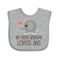 Inktastic Great Grandpa Loves Me Boys or Girls Baby Bib