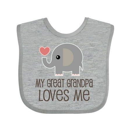 

Inktastic Great Grandpa Loves Me Gift Baby Boy or Baby Girl Bib