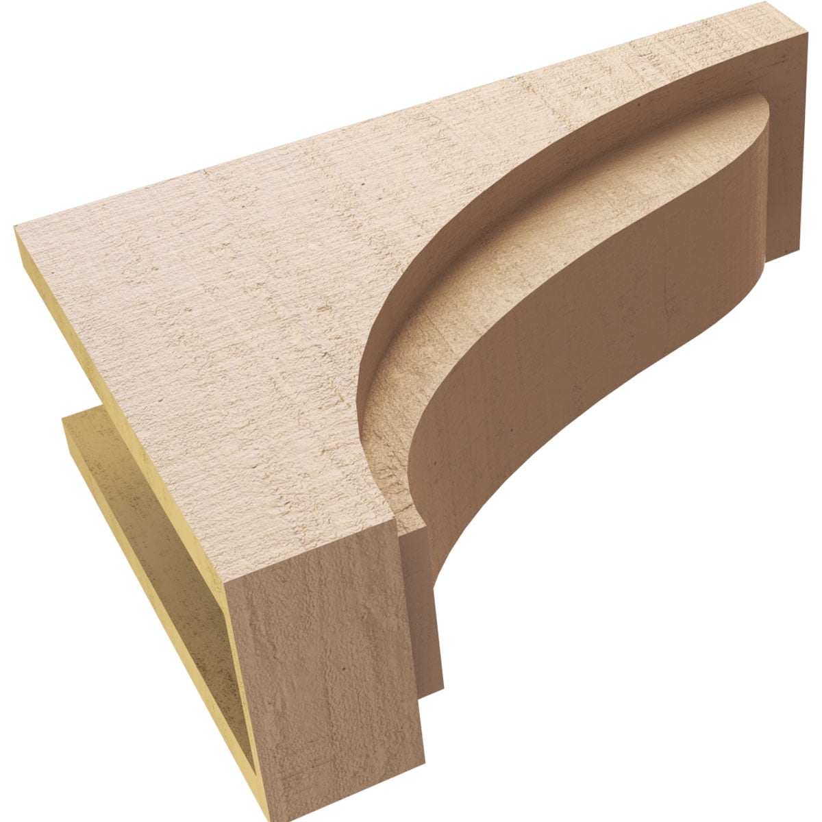 6"W x 18"D x 12"H Classic Helena Rough Cedar Woodgrain TimberThane Corbel, Primed Tan