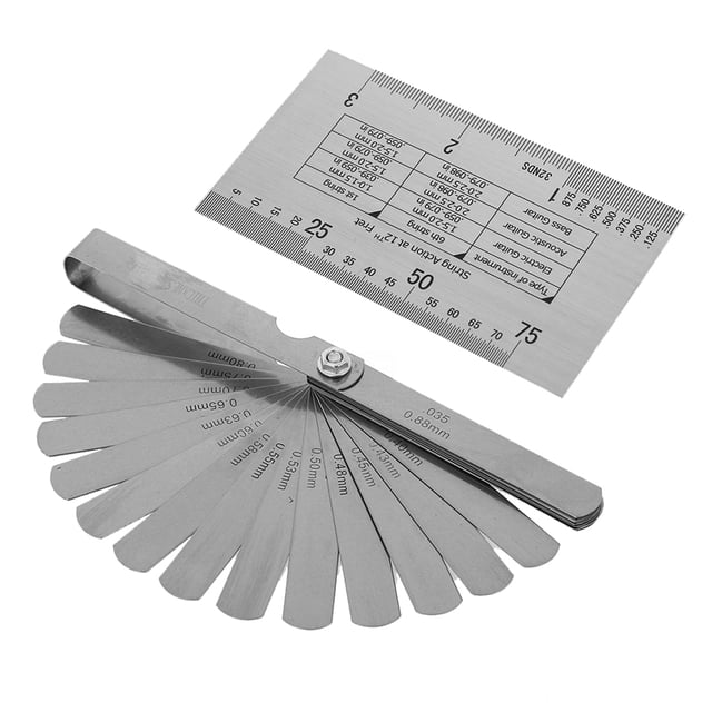 String Action Gauge Ruler, Feeler Gauges Fingerboard Fret Protector Guards, Suitable for Guitar Setup Adjustments