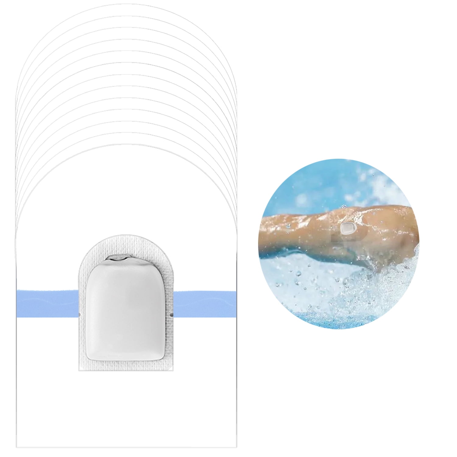 20 Pack Omnipod Adhesive Patches, Waterproof & Transparent Patches for Omnipod, Breathable, Skin-Friendly and Self-Adhesive Patch with Hole, Durable up to 10 Days