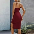 thumbnail image 5 of USSUMA Sleeveless Sundresses for Women Spaghetti Strap Cami Hollow Out Midi Beach Party Dresses Sexy Cut Out Tie Knot Slit Long Bodycon Sun Dresses Women's Summer Casual V-Neck Dress Wedding Guest, 5 of 7