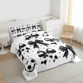 thumbnail image 4 of Feelyou Cartoon Black Bowknot Bedding Comforter Set for Kid, Football Soccer Print Twin Comforter Sets, Fashion Ribbon Reversible Bedding Set, Ultra Soft Bedroom Decor, 2 Pieces, 4 of 9