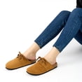 thumbnail image 6 of Ecetana Women's Suede Clogs & Mules Cork Footbed Slip On Leather Mules Indoor Outdoor Sandals, 6 of 6