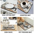 thumbnail image 4 of Superior Coffee Drying Mat - Absorbent Dish Pad with Non-slip Rubber Back, Ideal for Hiding Stains on Kitchen Counters, Coffee Mat Perfect for Dish Racks and Diatom Mud Coffee Makers, Size 19.5x12in, 4 of 7