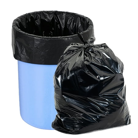 ATSAMFR 4Gallon Size 100 Counts Flat Black Garbage Bags Large Capacity Kitchen Drawstring Trash Bags