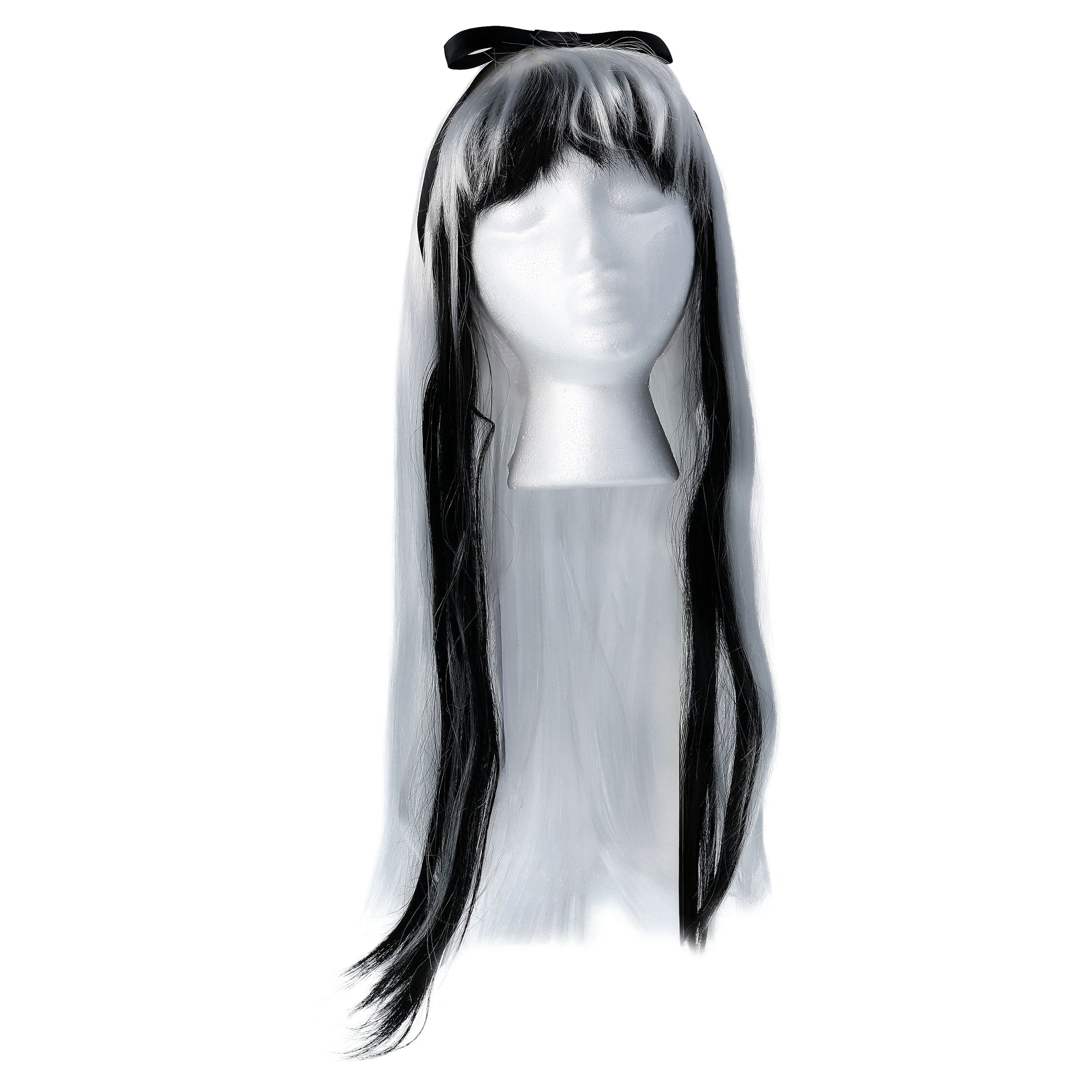 Gothic Wig Costume Accessory for Adults, Black and White, Halloween by Way To Celebrate