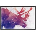 thumbnail image 3 of PixonSign Framed Canvas Print Wall Art Moose and Inkblots Animals Wilderness Illustrations Modern Art Farmhouse/Country Fun Multicolor Pastel for Living Room, Bedroom, Office - 24"x36" Black, 3 of 5