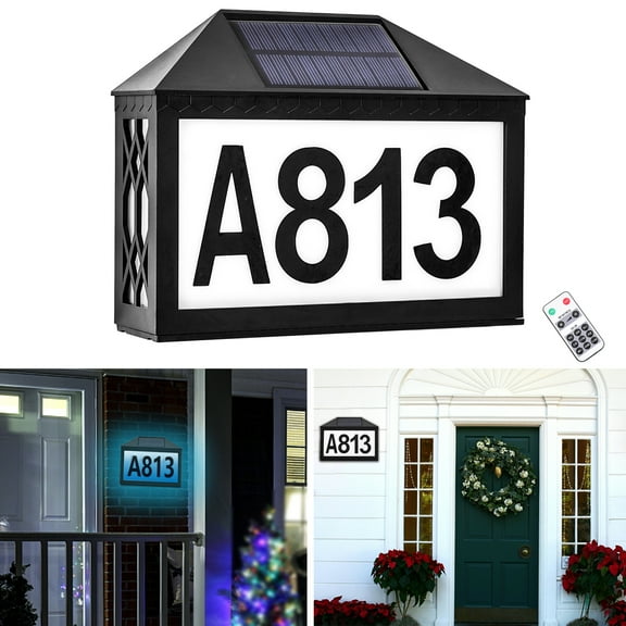 Letour RGB Light Solar Powered LED Illuminated House Number 7