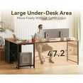 thumbnail image 5 of ODK 61'' L Shaped Desk with 4 Drawers, Reversible Corner Desk with Storage, Gaming Table with Power Outlets, USB Ports, PC Case Shelf, Computer Desk for Home Office, Study, Easy Assembly, Vintage, 5 of 16