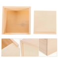 thumbnail image 2 of 1Pc 12x11.8x7.6cm Wooden Gift Box with Push Cover Simple Square Jewelry Gift Case Bracelet Storage Box Gift Holder for Birthday Party, 2 of 3