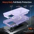 thumbnail image 2 of KOMI Magnetic for iPhone 13 Case, [Compatible with MagSafe][10 FT Military Grade Drop Protection] [2+Tempered Glass Screen Protector] Non-Slip Heavy Duty Full-Body Shockproof Phone Case, Light Purple, 2 of 5