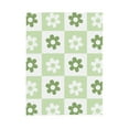 thumbnail image 4 of ZNDUO Green Checkered Flower Pattern Pattern Thickening Blanket, Fluffy Soft Cozy Flannel Throw Blankets, 40"x30" Inches, 4 of 8