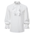 thumbnail image 1 of toraway Mens Shirts Short Sleeve Button down Fall Clothes for Men Men's Autumn and Winter Ruffled Shirt Gothic Tops S, 1 of 3