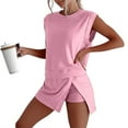 thumbnail image 2 of 2 Piece Sets For Women Matching Athletic Casual Tank Top Sleeveless Tank Shorts Shirts Sets Light Pink S, 2 of 9