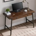 thumbnail image 4 of Pemberly Row Wood Computer Desk in Walnut and Foundry Bronze, 4 of 16