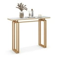 thumbnail image 1 of Costway 43.5" Console Table Faux Marble Entryway Sofa Table with Metal Legs Living Room Gold, 1 of 9