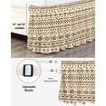 thumbnail image 3 of Abstract Boho Wrap Around Bed Skirts for King Bed 18" Drop,Bed Skirt with Adjustable Elastic Belt Dust Ruffle Bed Valance for Bedroom Hotel Modern African Ethnic Geometric Beige Bed Frame Cover, 3 of 7