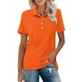 thumbnail image 1 of Hot Sale!!Women's Short Sleeve Shirts Summer Button Down Collared Tops Casual Loose Tees, 1 of 6