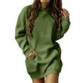 thumbnail image 1 of Vestido sudadera largo con capucha y cordón para mujer - Jersey oversize informal con bolsillo, mezcla de poliéster, tallas S-XXL, 1 of 5